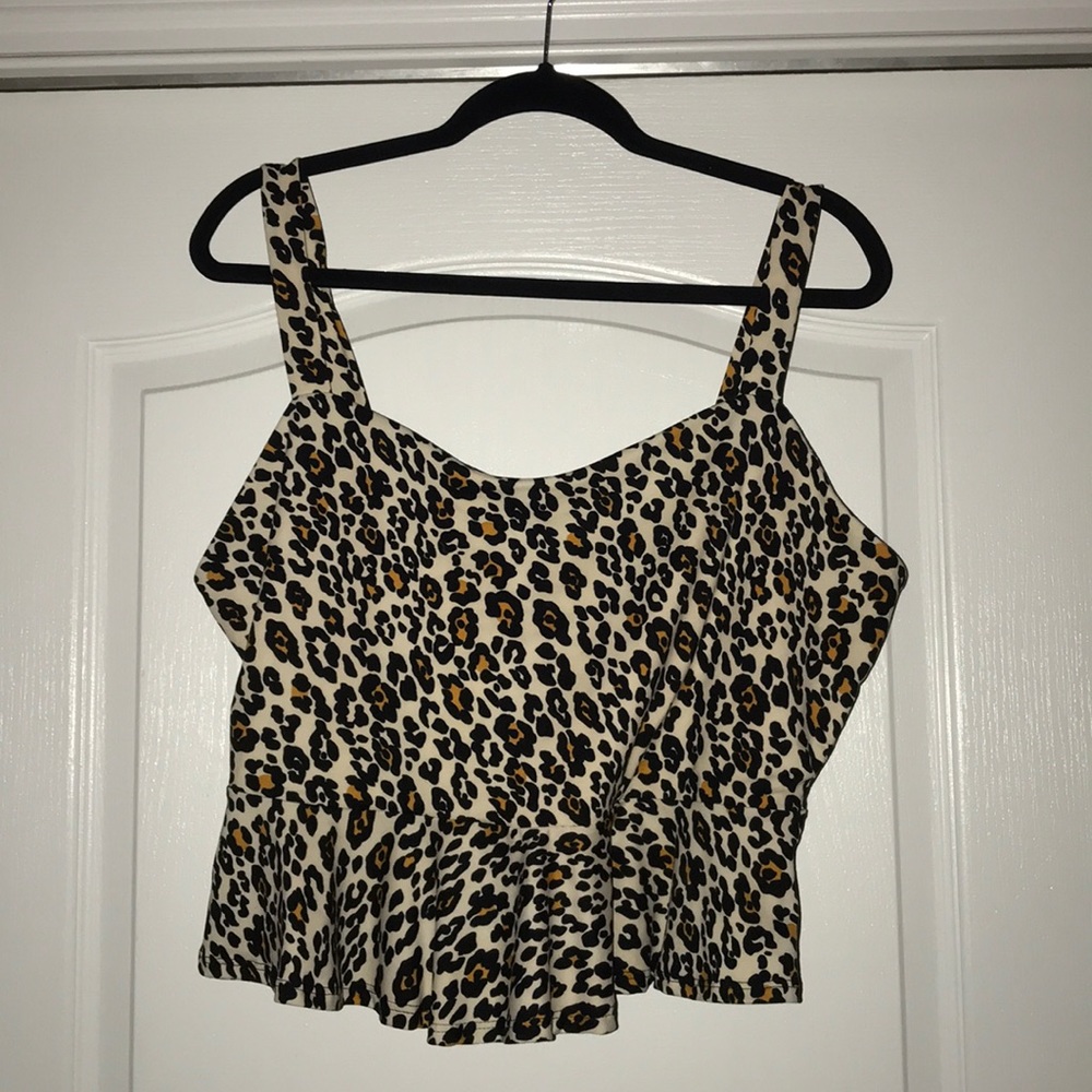 NWT Cheetah Peplum Top Size 2x